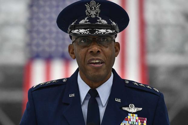 Air Force Chief of Staff Gen. Charles Q. Brown Jr. delivers remarks.