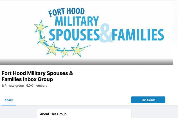 screenshot of military spouses group on facebook