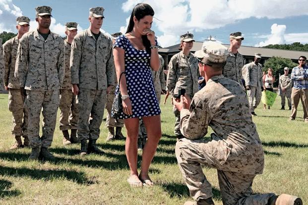 Marine marriage proposal