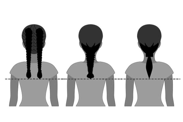 Illustration of hair regulations for female Airmen.