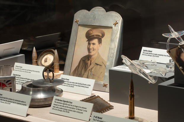There are over 150 pieces on exhibit in the SOLDIER | ARTIST: Trench Art in World War II exhibit. (National World War II Museum)