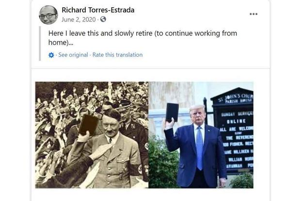 Screengrab of side-by-side Hitler/Trump meme.