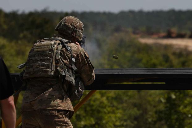 U.S. Army Rangers fire the Counter Defilade Target Engagement System.