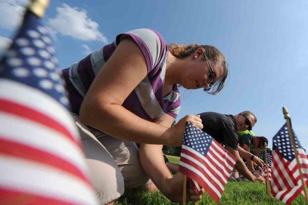 Reverse side U.S. flag conveys movement forward