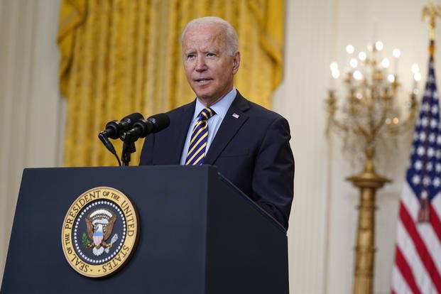 President Joe Biden speaks about the American troop withdrawal from Afghanistan.