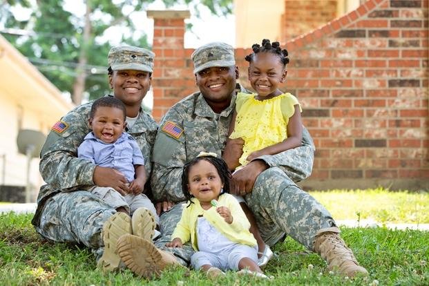 Military family with kids