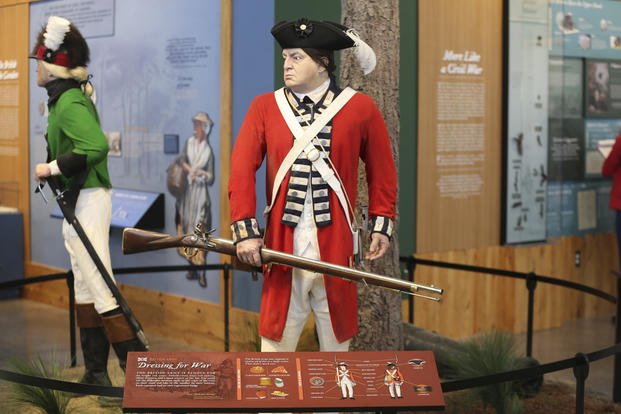 A British soldier exhibit at the Revolutionary War Visitor Center in Camden, S.C.