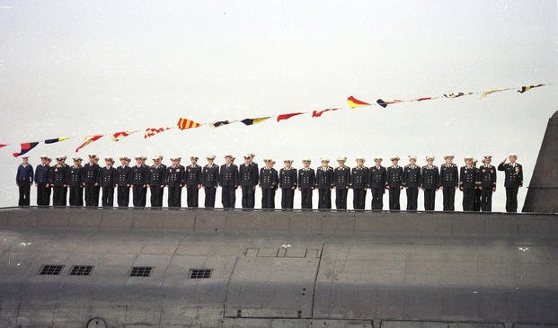 Crew members of the Russian nuclear submarine Kursk
