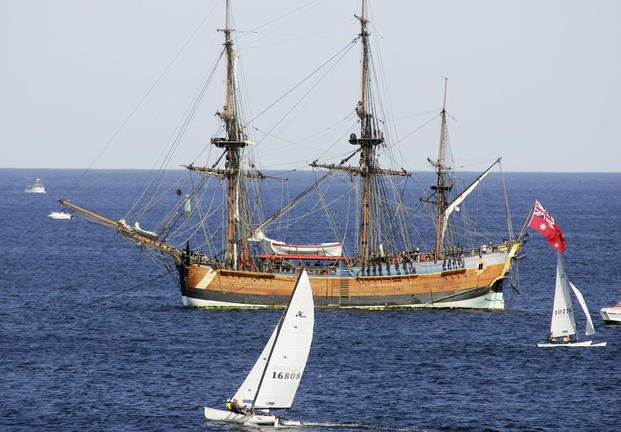 A replica of the ship the Endeavour in Botany Bay, Sydney