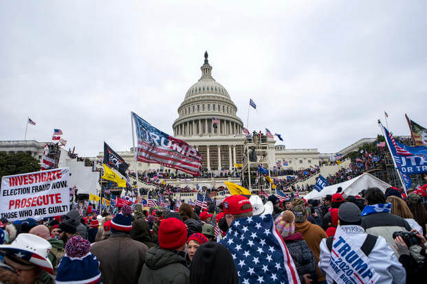 Rioters loyal to President Donald Trump rally at the U.S. Capitol in Washington