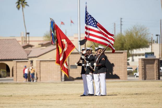 The Official U.S. Marine Corps Color Guard at Marine Corps Air Station Yuma. 