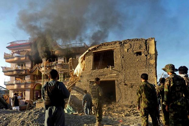 A USAID building is attacked by suicide bombers in Kunduz, northern Afghanistan. 