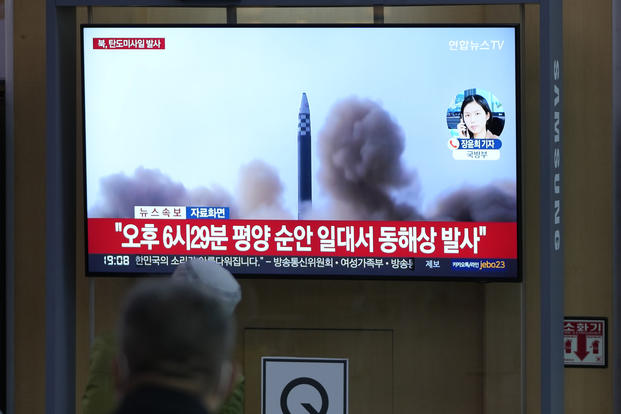 North Korea's missile launch with file footage
