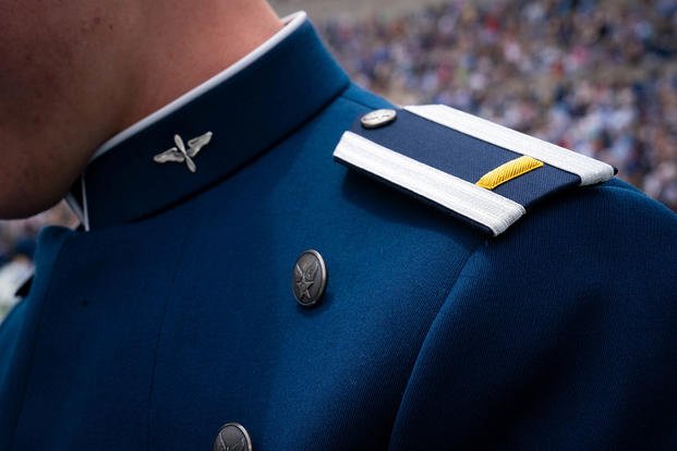 U.S. Air Force Academy cadets graduate during a ceremony at the U.S. Air Force Academy