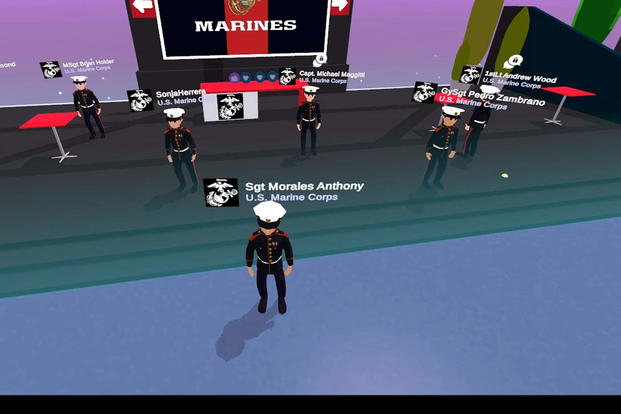  Marine Corps booth during the Gamerjibe virtual career fair