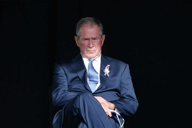 President George W. Bush attends a 9/11 commemoration.