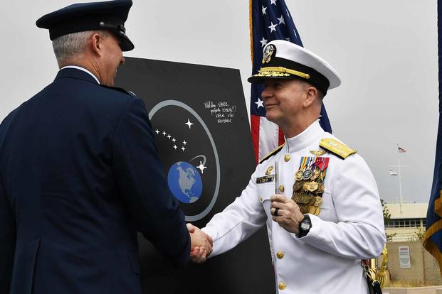 Vice Adm. Ross Myers and Lt. Gen. Stephen Whiting.