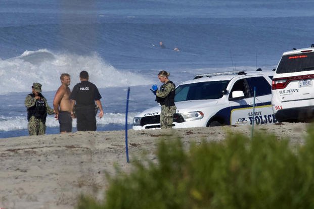 Two surfers were cited for trespassing onto Breakers Beach at Naval Air Station North Island