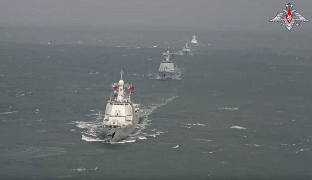 Chinese warships take part in joint naval drills with Russia in the East China Sea