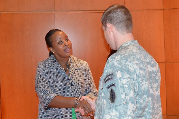 Networking begins at the North Carolina National Guard's Education and Employment Center two-day Job Readiness Workshop and Hiring Event.