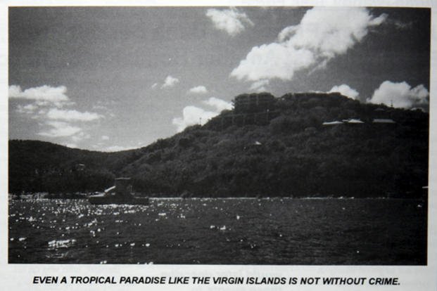 An image of a hill on the Virgin Islands shown in a 1995 issue of an NCIS bulletin.