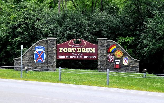 Welcome sign for Fort Drum.