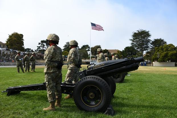 The Presidio of Monterey's Salute to the Nation featured an artillery (blank) round being fired as each state's name and its date of statehood was read.