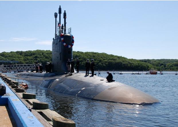 The attack submarine USS Missouri (SSN 780) is moored at Naval Submarine Base New London, Conn., June 8, 2014, after completing a scheduled overseas deployment to the U.S. European Command area of responsibility.