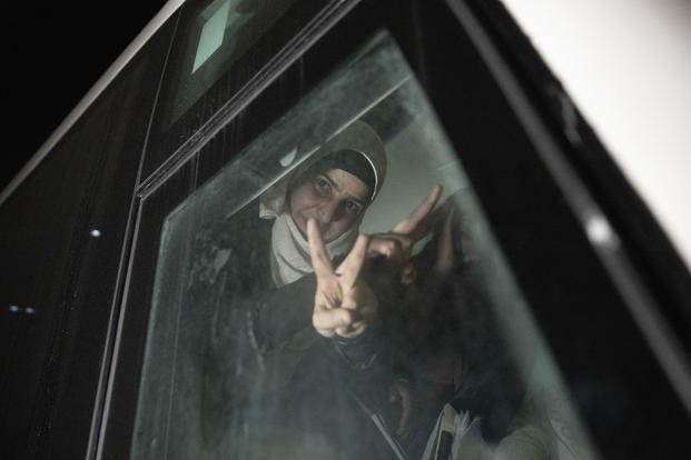 Former Palestinian female prisoners who were released by the Israeli authorities.