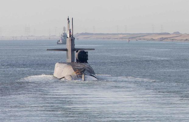 An Ohio-class submarine transits the Suez Canal