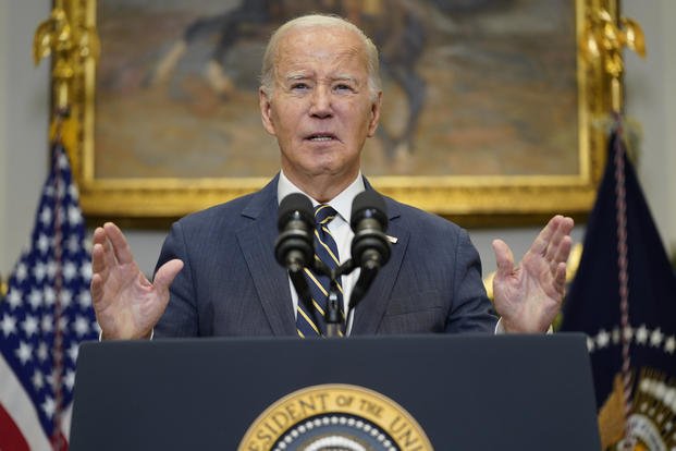 President Joe Biden delivers remarks on funding for Ukraine