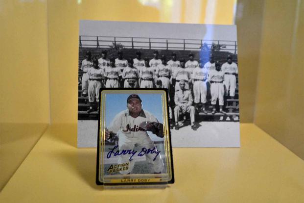 "When baseball went to war" displays Larry Doby exhibit