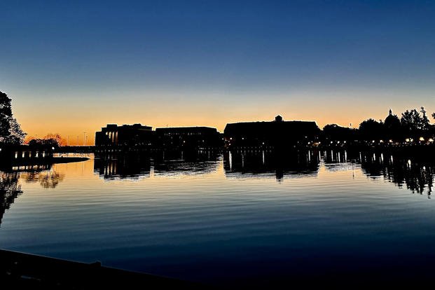 A predawn look at the U.S. Naval Academy in Annapolis, Maryland. 
