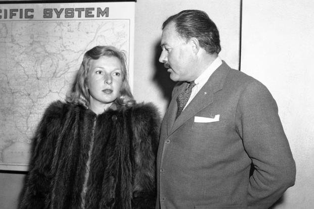 In this Nov. 22, 1941, photo, Ernest Hemingway is shown with his 3rd wife, foreign correspondent Martha Gellhorn.