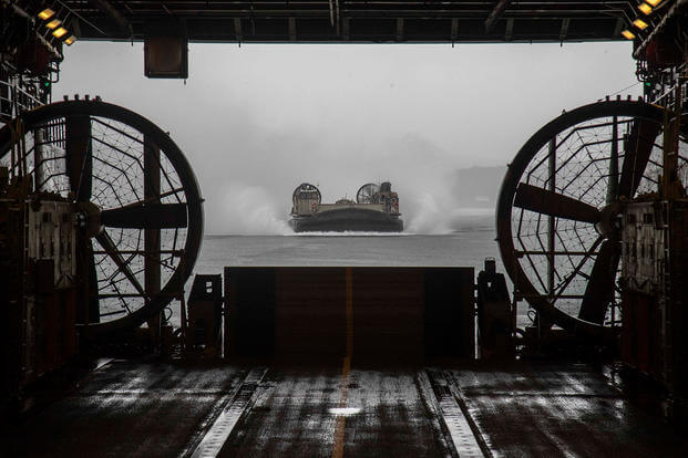 well deck of the amphibious transport dock ship USS Green Bay