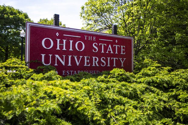 A sign for Ohio State University