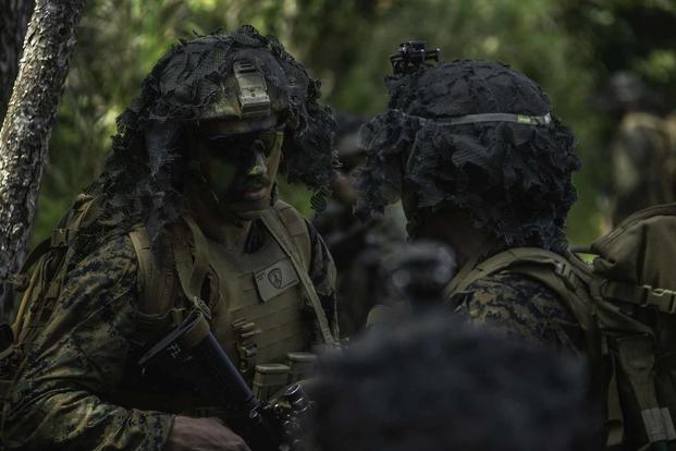 A U.S. Marine during Indo-Pacific Warfighting Exercise on Okinawa, Japan