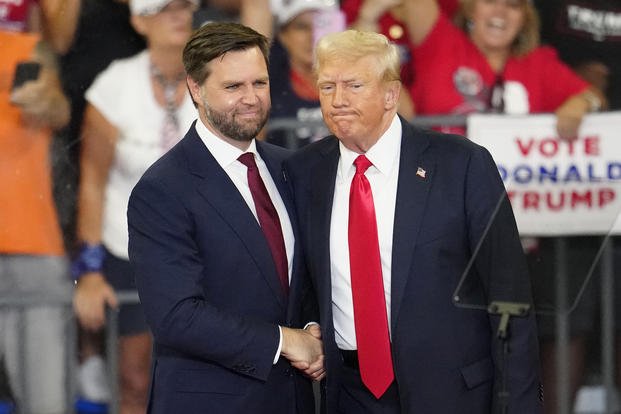 Republican vice presidential candidate Sen. JD Vance, and Republican presidential candidate former President Donald Trump