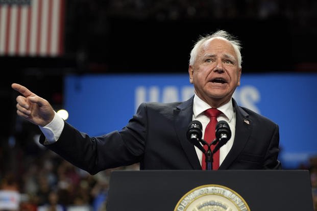 Democratic vice presidential nominee Minnesota Gov. Tim Walz 