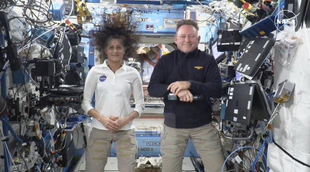 NASA astronauts Suni Williams and Butch Wilmore from the International Space Station