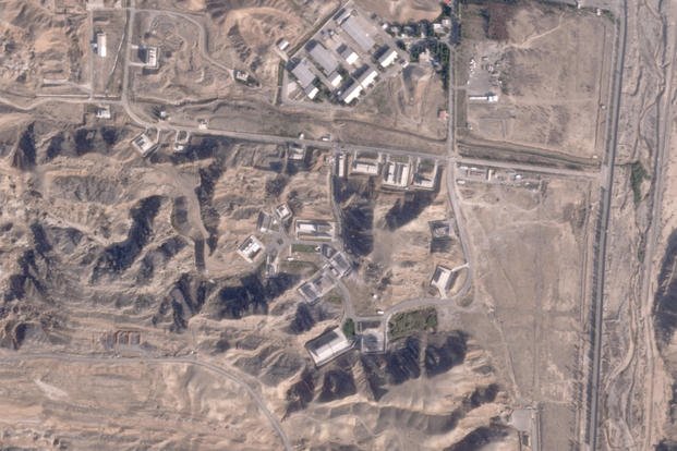 Damaged buildings at Iran's Parchin military base 