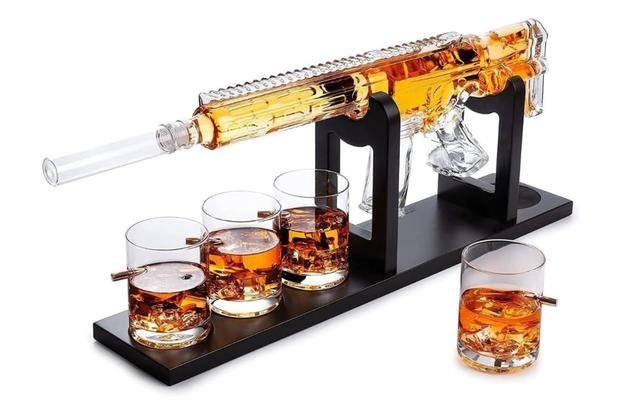 An AR-shaped decanter