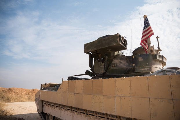 M2A3 Bradley Fighting Vehicle in northern Syria