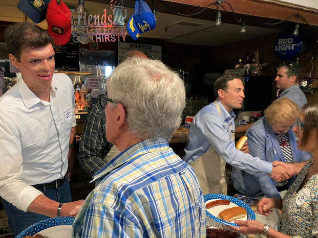 Retired Army Capt. Sam Brown and Adam Laxalt