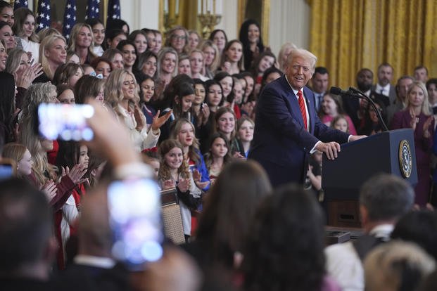 President Donald Trump speaks 