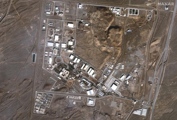 This satellite image provided by Maxar Technologies shows the Natanz nuclear facility in Iran.