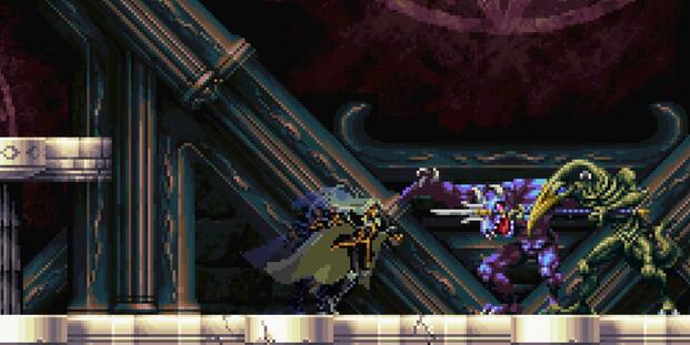 Alucard attacking enemies in Castlevania Symphony of the Night