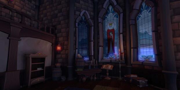 An image of a room in We Were Here in dark mansion