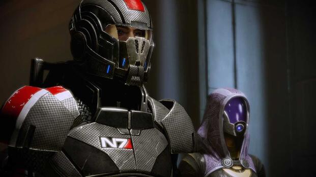 Shepard and Tali in Mass Effect 2 (2010)