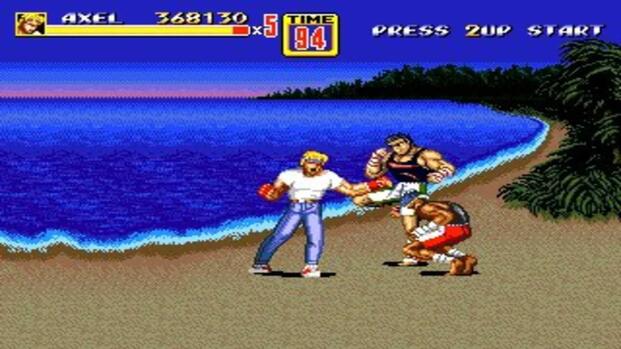 Streets of Rage 2 Axel Fighting Enemies On A Beach (1)
